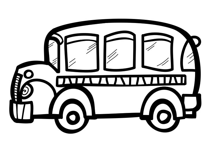 School Bus Black And White Clipart