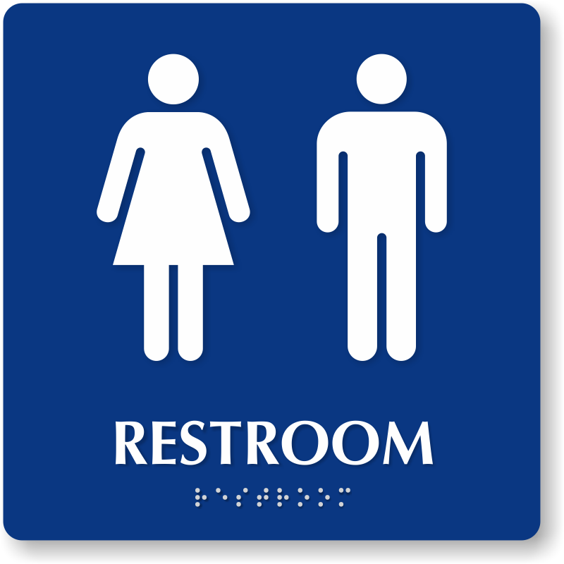 Bathroom Unisex Bathroom Sign 6 X 9 Injection Molded Ada Sign ...