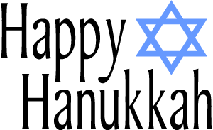 Happy Hanukkah Star of David Word Art