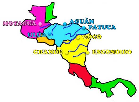 Principales rÃ­os de AmÃ©rica Central (con mapa) | Saber Es PrÃ¡ctico