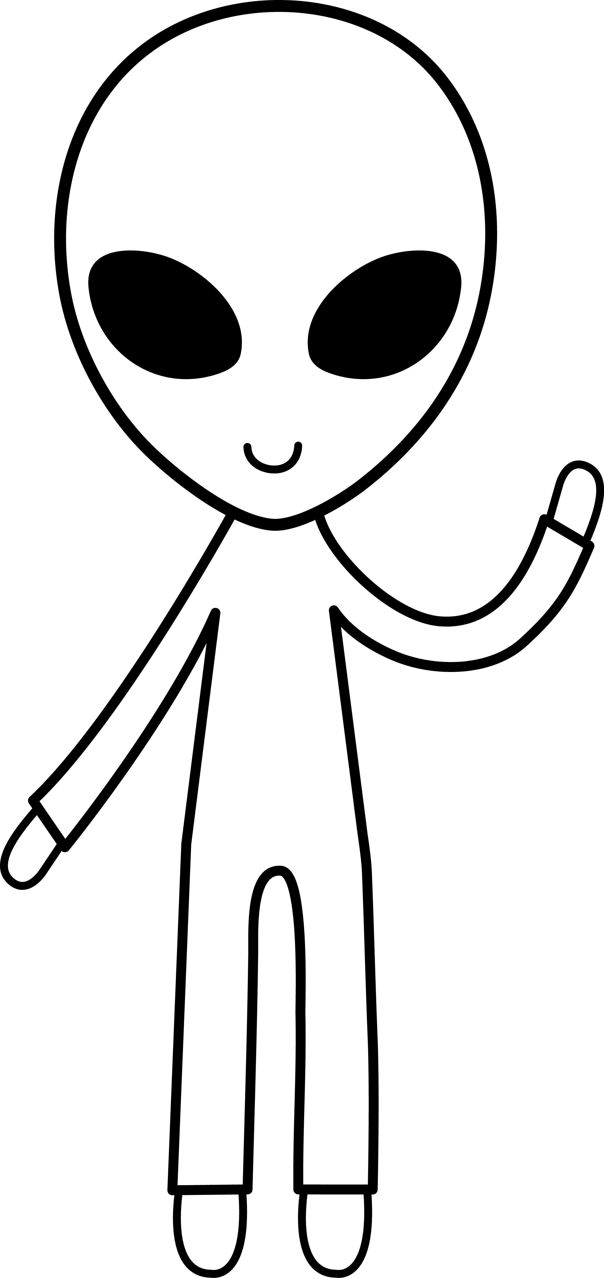 Alien Black And White Clipart