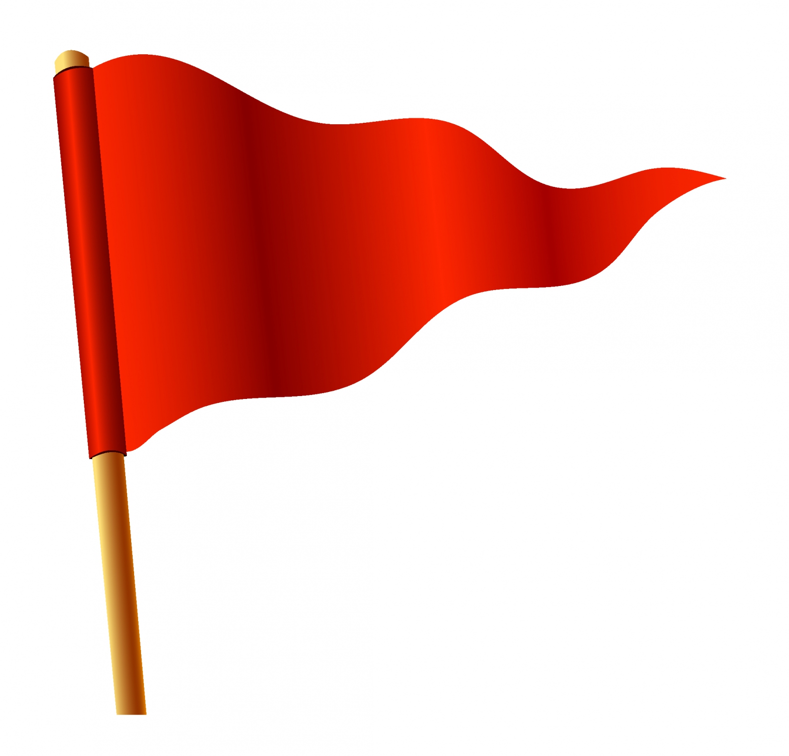 Waving red triangular flag Free Vector / 4Vector