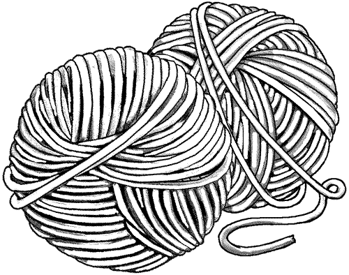 Clip Art Black And White Ball Of Yarn Clipart