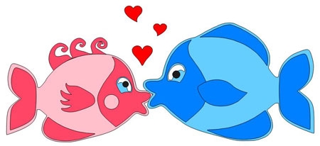 Kissing Fish Clipart