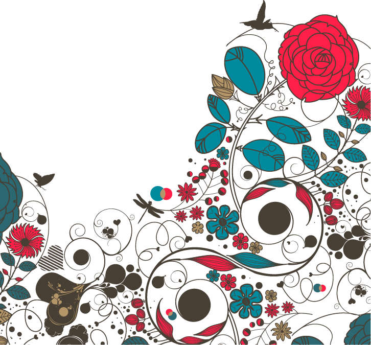 Floral Flower Vector Background Free Vector / 4Vector
