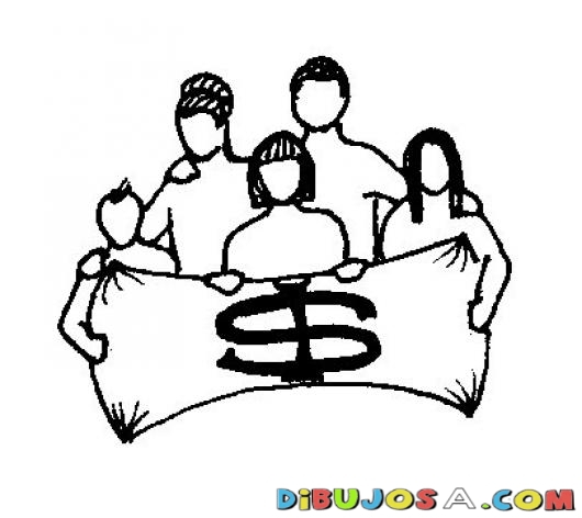 Dibujo De Cheque Familiara Para Colorear Familia Estirando El ...