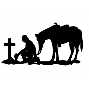 Cowboy Kneeling At Cross Clip Art - ClipArt Best