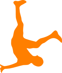 Falling Man In Organge Clip Art - vector clip art ...