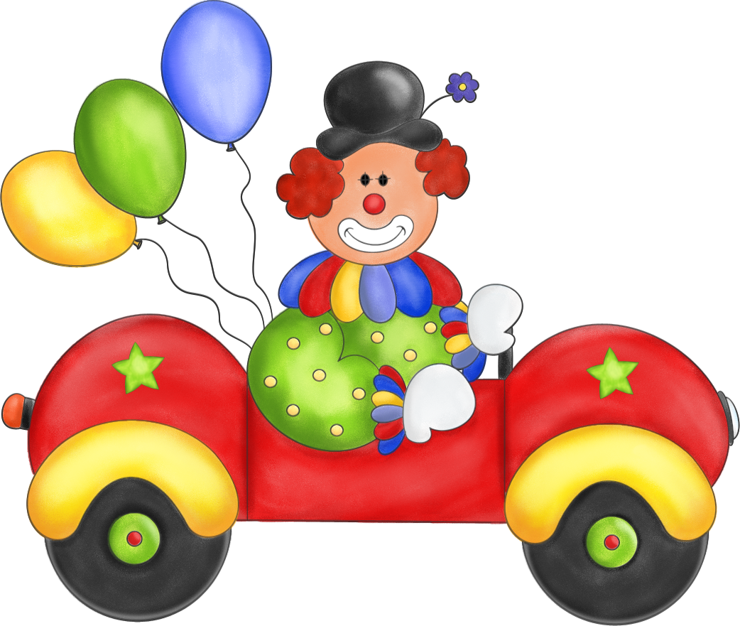 Free Clown in Car with Balloons Graphic - Transparent PNG files ...