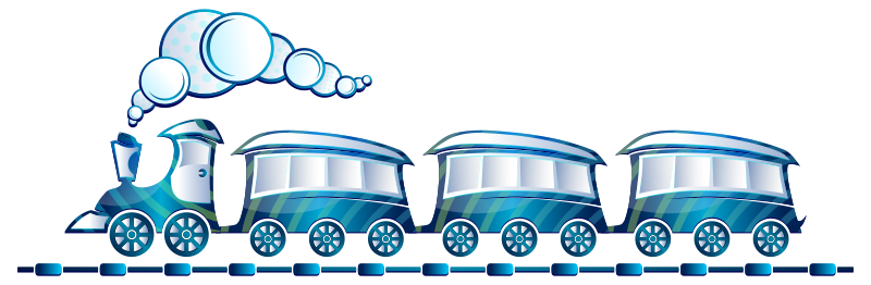 Free Cartoon Blue Train Clip Art