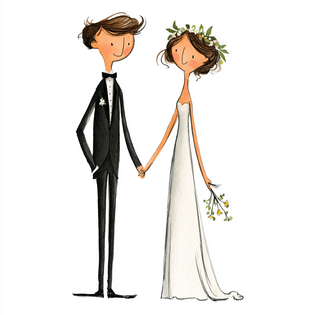 Whimsical Wedding Couple