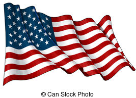 Waving a us flag clipart