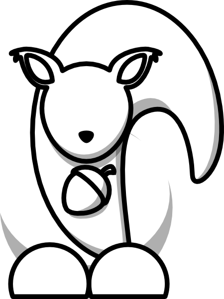 Squirrel-with-nut-white Clip Art - vector clip art ...