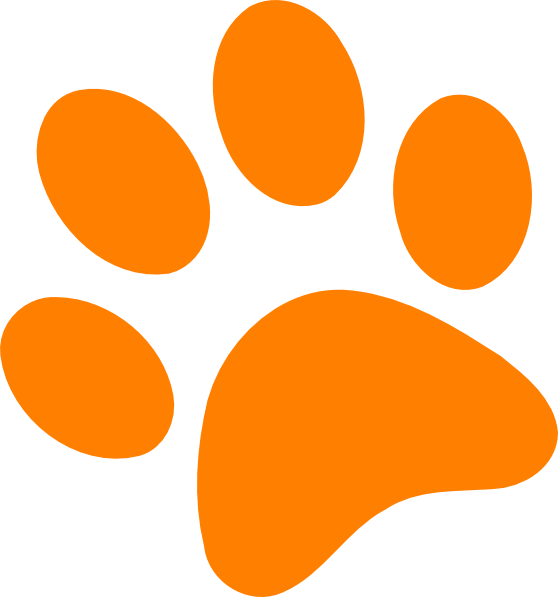Orange Paw Print Clip Art - vector clip art online ...