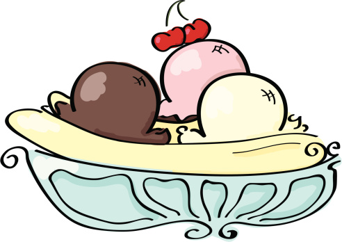 Banana Split Clip Art, Vector Images & Illustrations