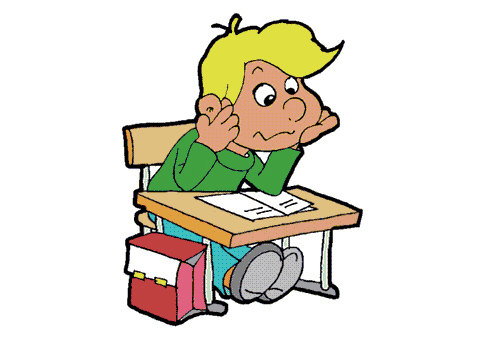 Student Working At Desk Clipart