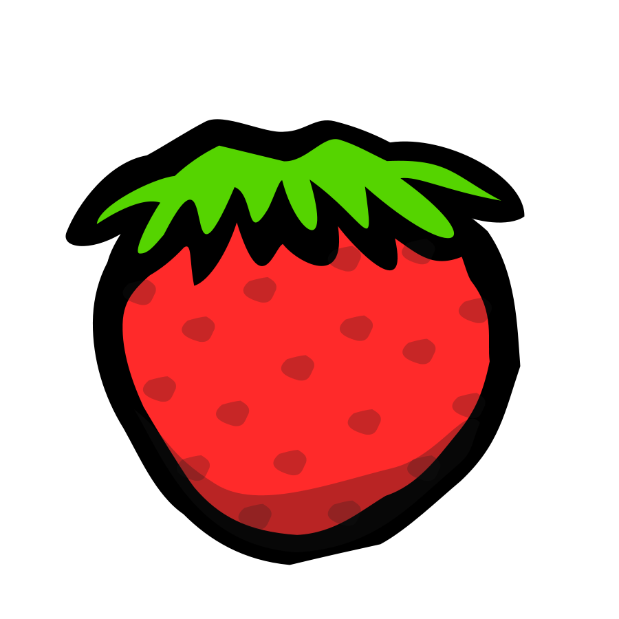 Strawberry black and white clip art