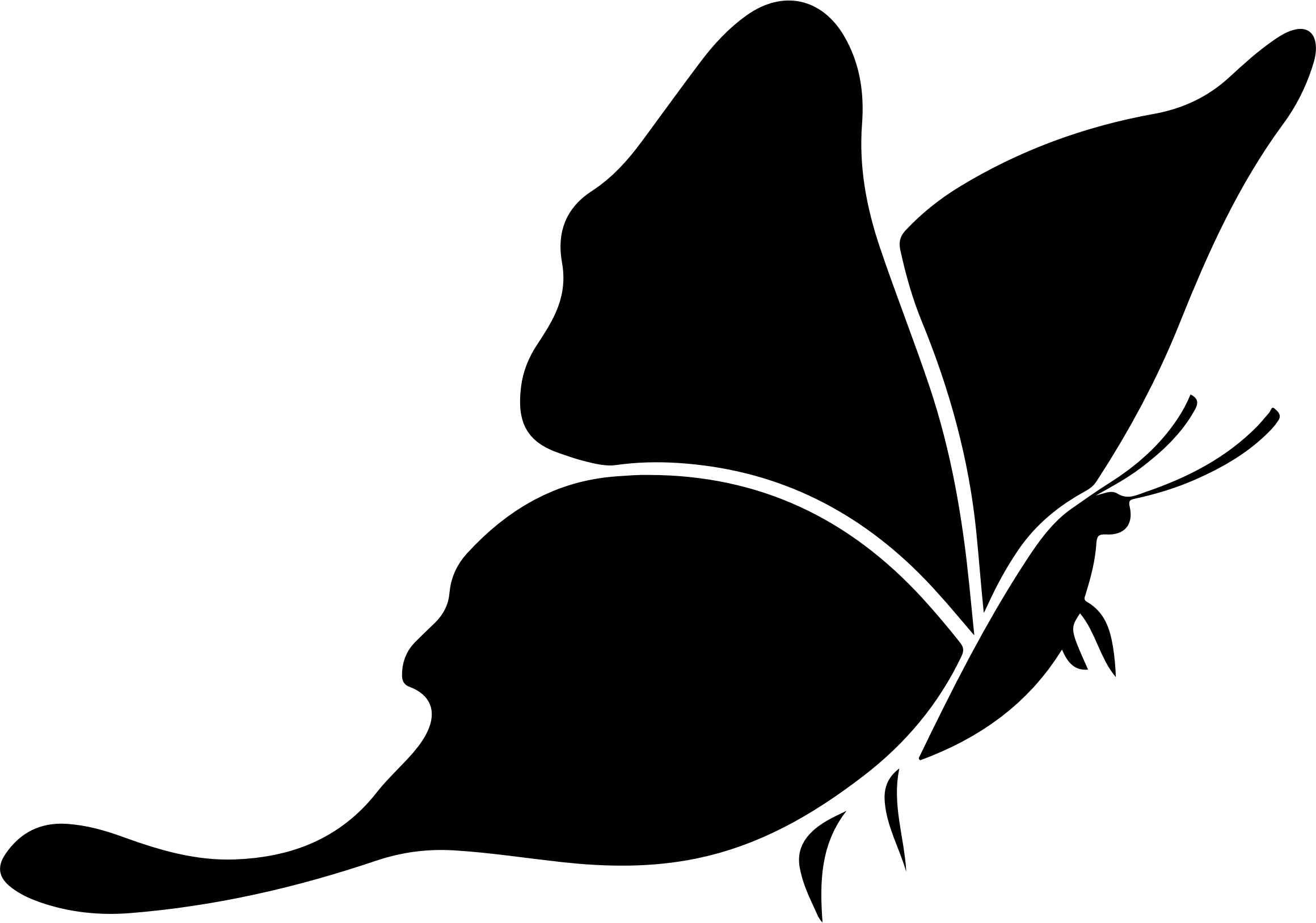 Clipart - Butterfly Silhouette 3