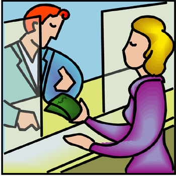 Clipart bank teller