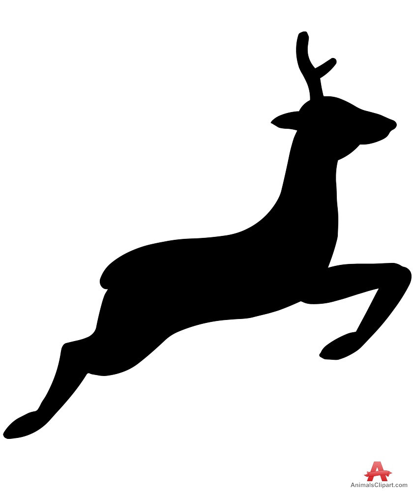 Jumping Deer Silhouette | Free Clipart Design Download
