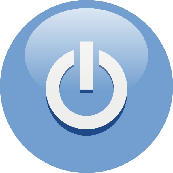 Blue Power Button clip art Free vector in Open office drawing svg ...