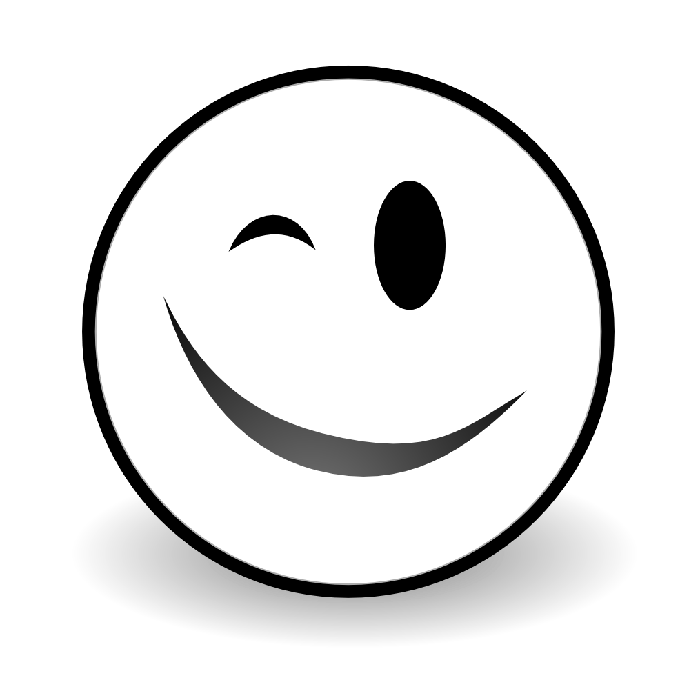 Wink Black And White Clipart