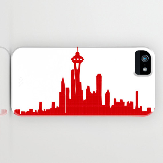 Seattle Skyline Silhouette on iPhone Case 4S 4 5 5S by ialbert