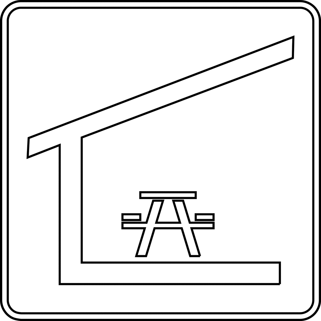 Picnic Shelter, Outline | ClipArt ETC