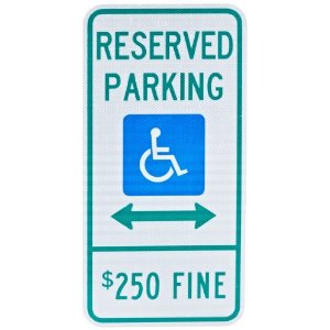 Tapco N-11 Engineer Grade Prismatic Rectangular ADA Handicap Sign ...