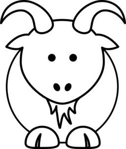 Cartoon Goat Bw clip art - vector clip art online, royalty free ...