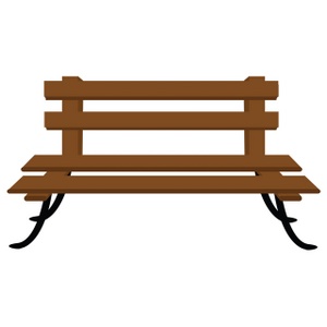 Bench Clipart Image - Wooden Park Bench