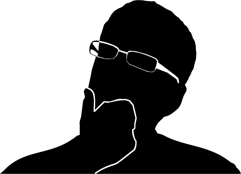 Clipart - Indecisive silhouette.