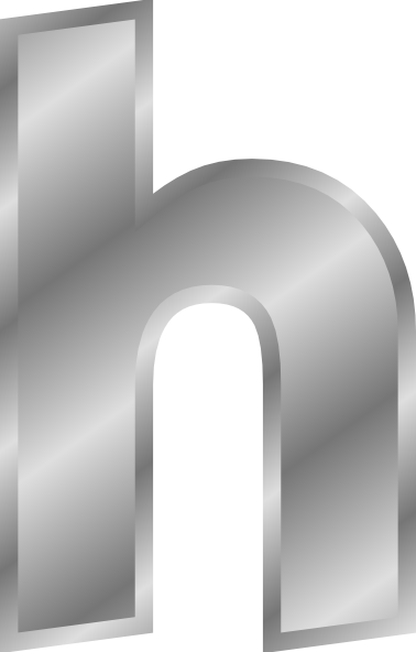 Silver Effect Letter H clip art Free Vector