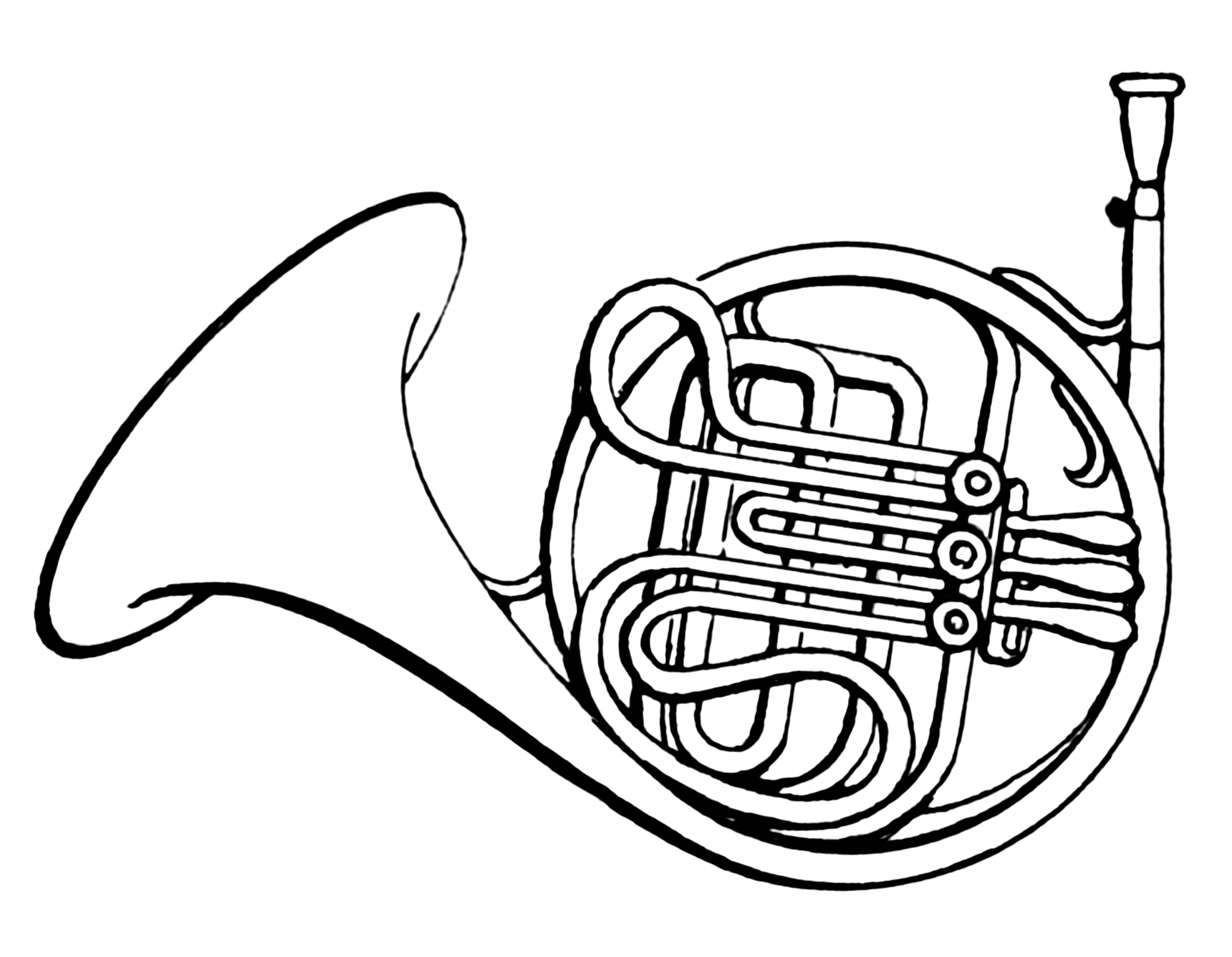French Horn Drawing