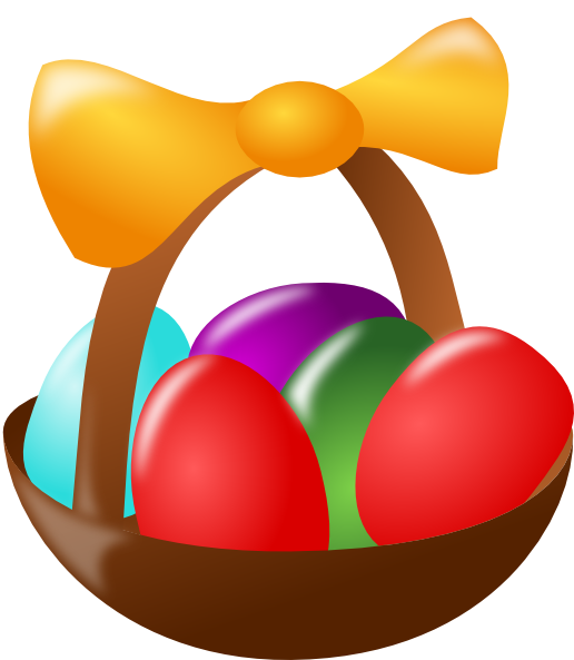 Basket Of Colored Easter Eggs Clip Art - vector clip ...