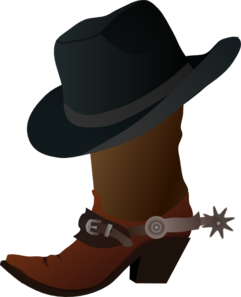 Cowboy Boot And Hat Clip Art - vector clip art online ...