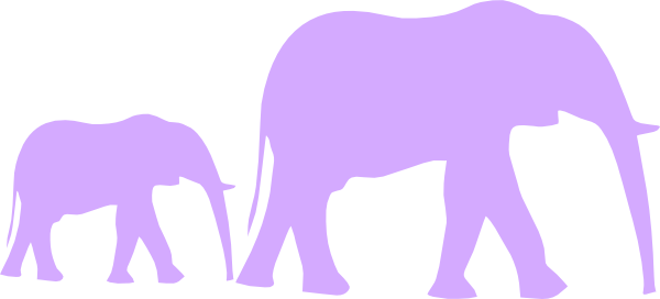 Purple Baby Shower Elephant Mom And Baby clip art - vector clip ...