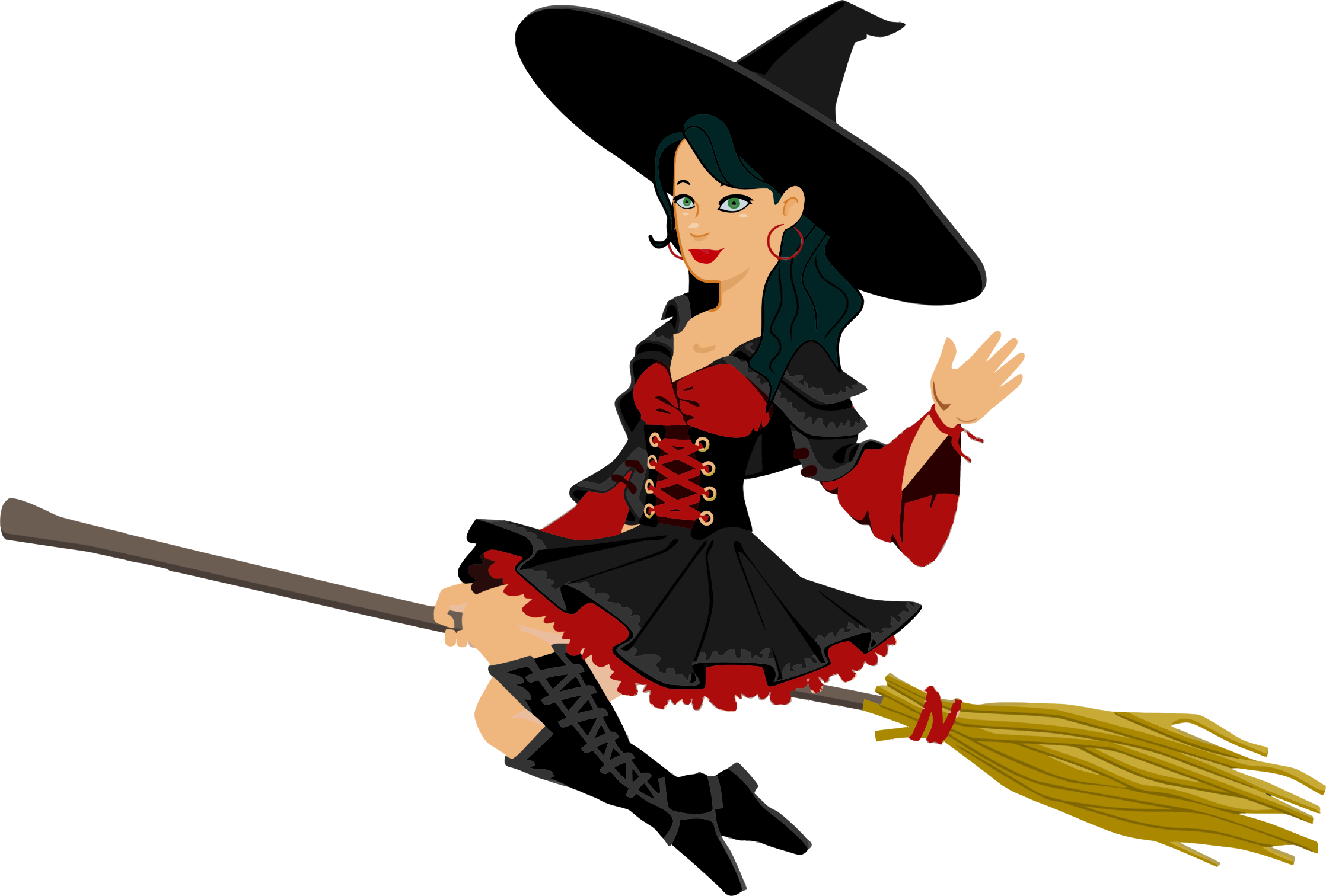 Clipart - Flying Witch