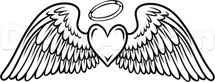 Angel wings with halo clip art