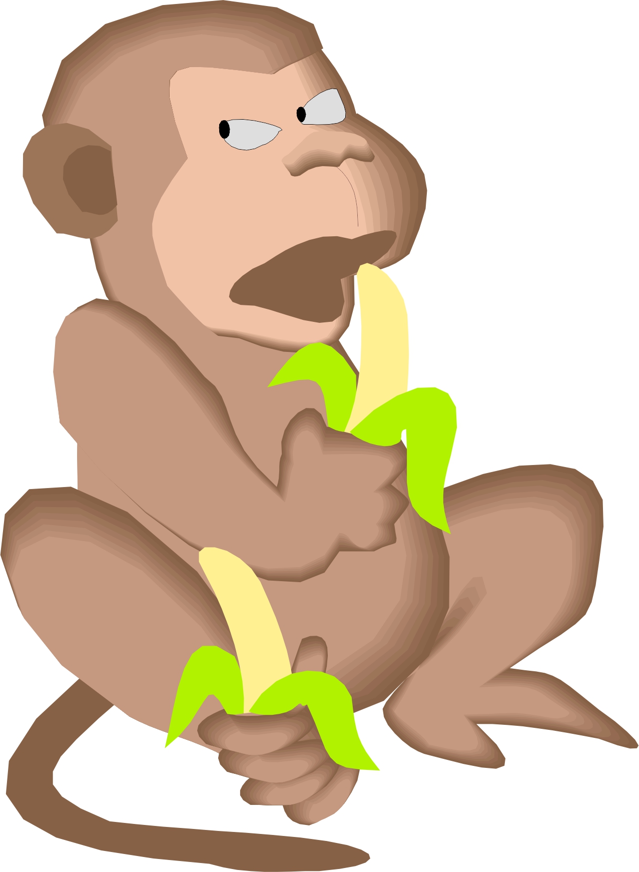 Monkey Eating A Banana - ClipArt Best