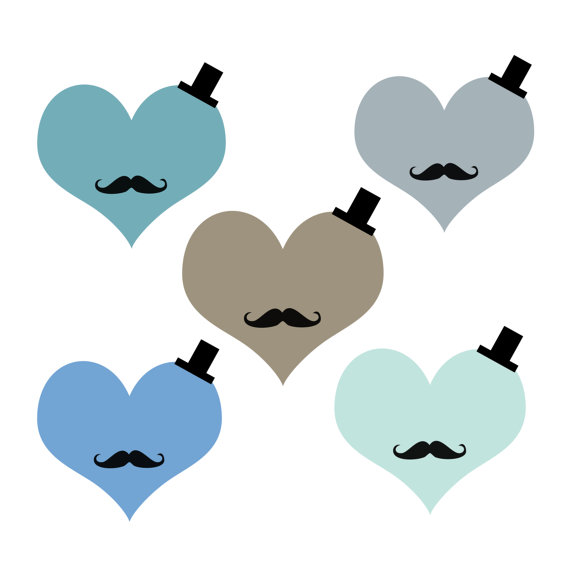 INSTANT DOWNLOAD // Digital Moustaches // Digital Clip Art for ...