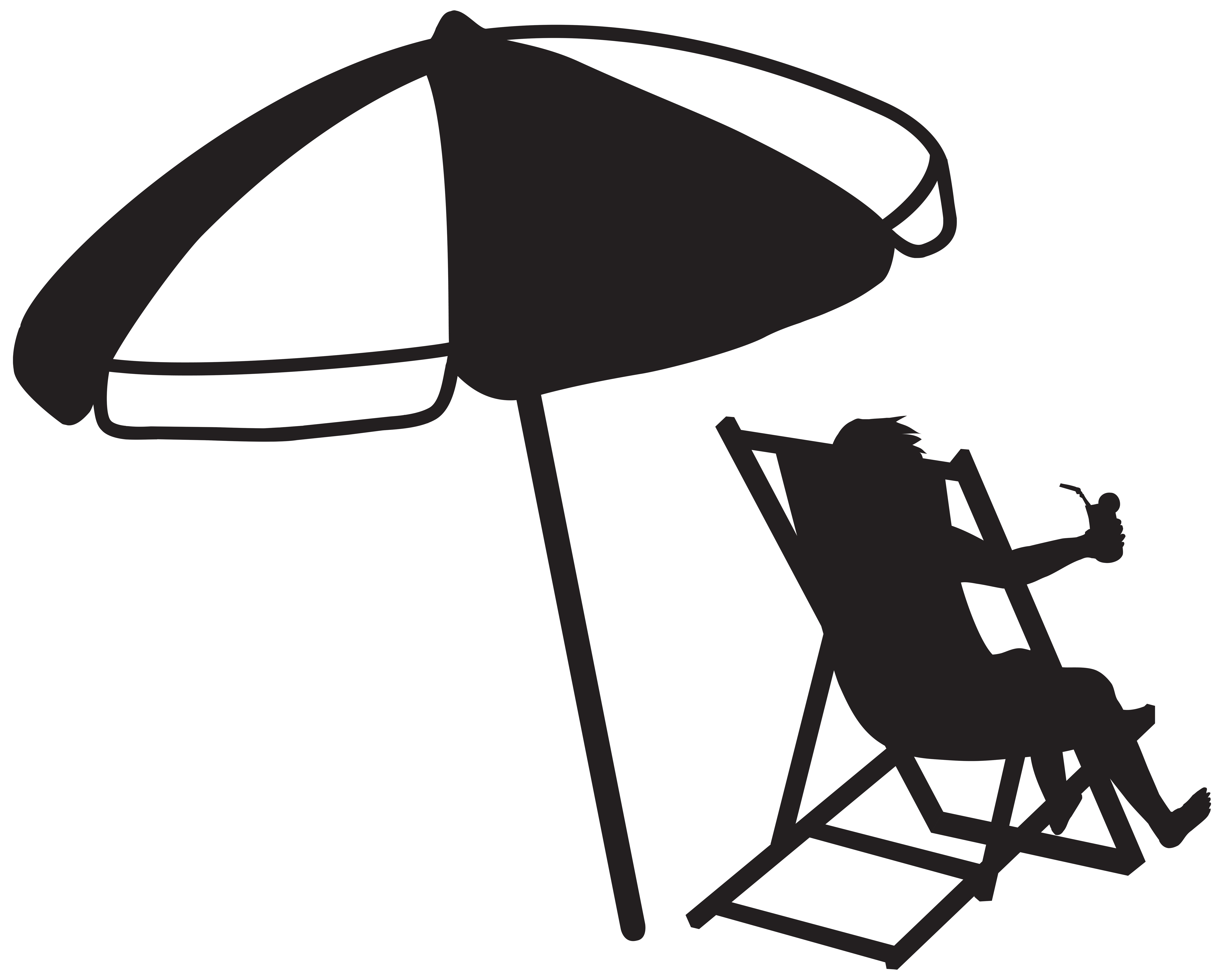 Man at the Beach with Umbrella and Drink Transparent PNG Clip Art ...