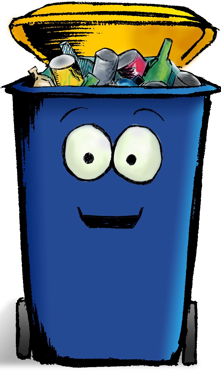 Vector Illustration Of Blue Plastic Recycling Bin Fre - vrogue.co