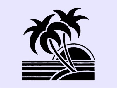 Stencil Art Designs Art deco beach scene stencil | Design images