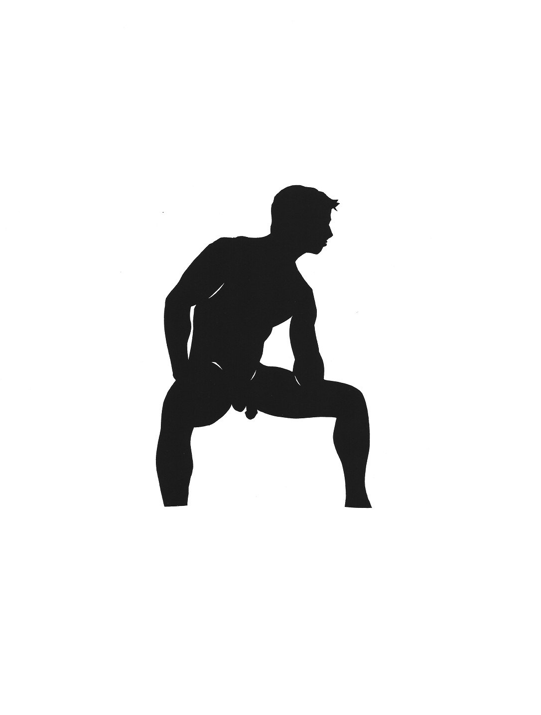 MALE NUDE Silhouette Print / Minimal / Modern by PsychoPressBooks