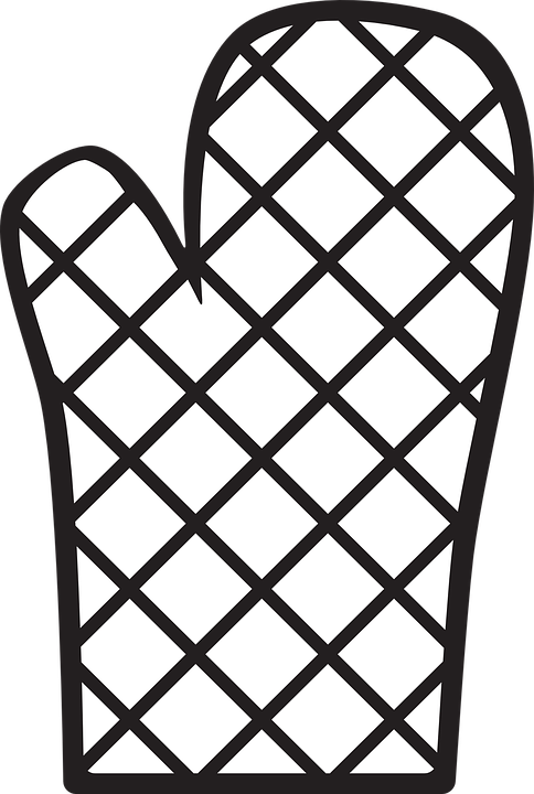 Oven mitt silhouette clipart black and white