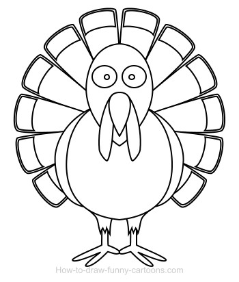 Drawing a turkey cartoon