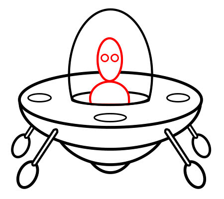Drawing a cartoon spaceship