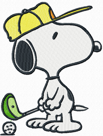 Snoopy golf machine embroidery design