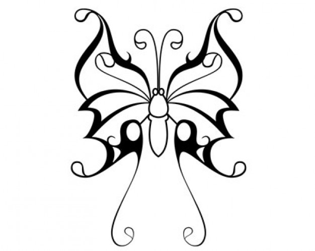 butterfly ornament outline | Download free Vector